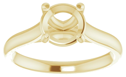 Sužadėtuvių Žiedas „Solitaire“ 585 Geltonojo Aukso Round 7mm (3)