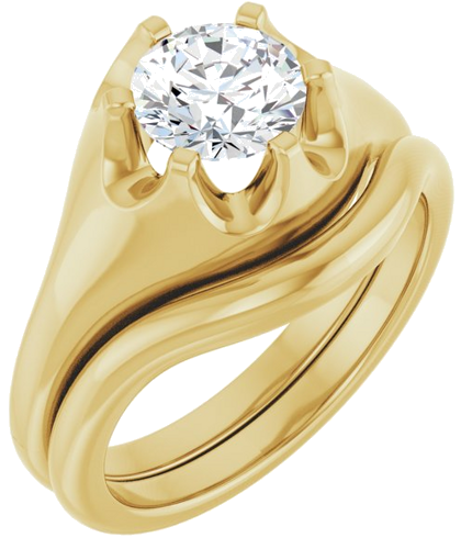 14K Yellow 6.5 mm Round Solitaire Engagement Ring Mounting (6)