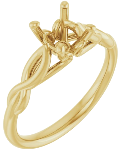 14K Yellow  6.5 mm Round Solitaire Engagement Ring Mounting (1)