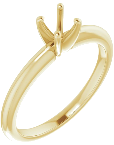 14K Yellow  3.5 mm Square Solitaire Engagement Ring Mounting (1)