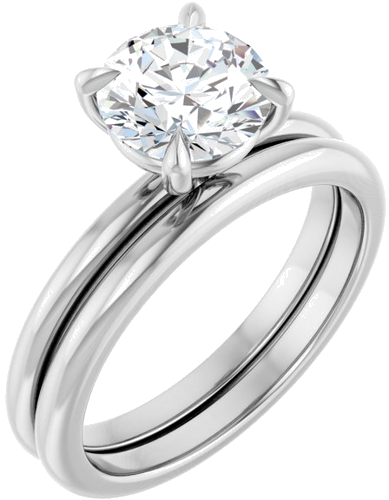 14K White 7.4 mm Round Solitaire Engagement Ring Mounting (5)