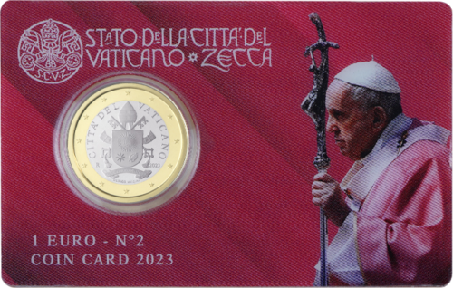 2023 Vatican Francis Coat of Arms 50 cent coin on BU card (1)