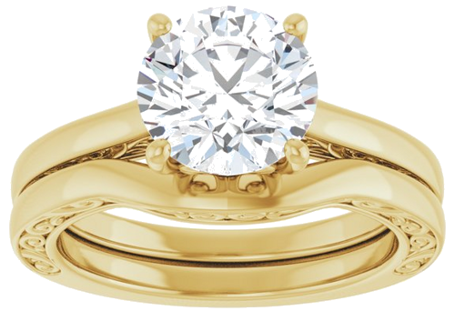 14K Yellow  8.2 mm Round Solitaire Engagement Ring Mounting (8)