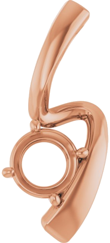 14K Rose  6.5 mm Round Pendant Mounting (1)