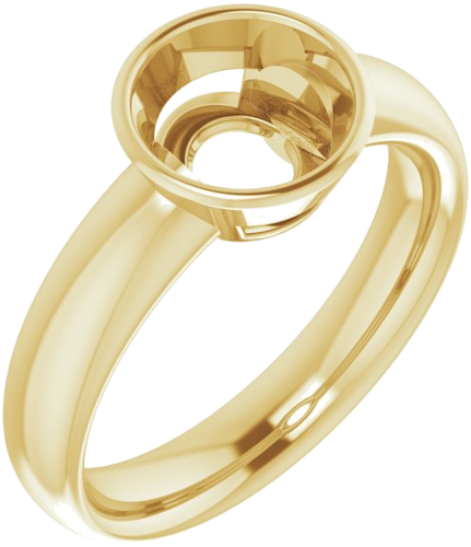 14K Yellow 7.4 mm Round Engagement Ring Mounting (1)