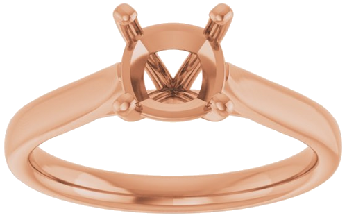 14K Rose 6 mm Cushion Engagement Ring Mounting (3)