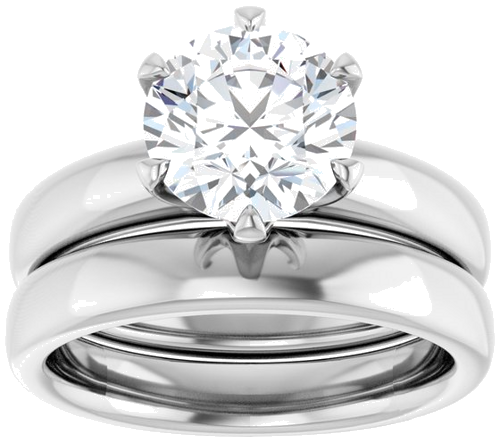 14K White 8.2 mm Round Engagement Ring Mounting (8)