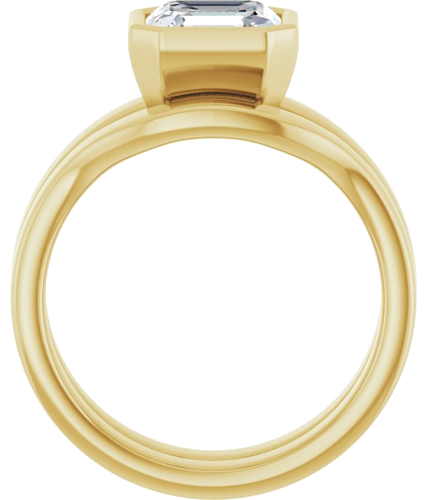 14K Yellow 7 mm Asscher Solitaire Engagement Ring Mounting (7)