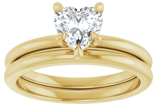 Sužadėtuvių Žiedas 585 Geltonojo Aukso Heart Shape 6mm (7)