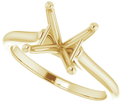 Sužadėtuvių Žiedas „Solitaire“ 585 Geltonojo Aukso Square 6.5mm (5)