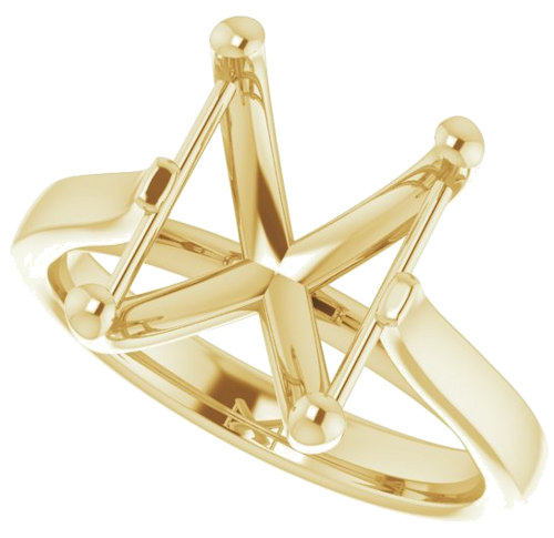 14K Yellow 11x9 mm Emerald Engagement Ring Mounting (5)