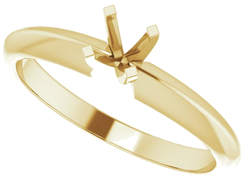 14K Yellow 4.0-4.1 mm Round 4-Prong Light Solitaire Ring Mounting (5)
