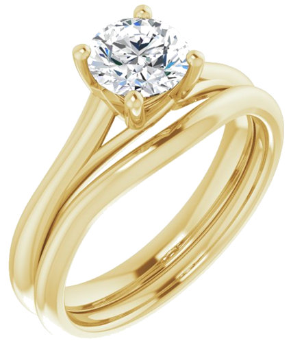 14K Yellow 6 mm Round Solitaire Engagement Ring Mounting (6)