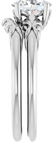 14K White  7x5 mm Oval Solitaire Engagement Ring Mounting (9)