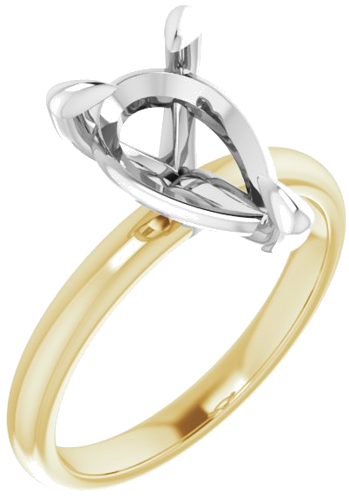 14K Yellow White 12 x 8 mm Pear Engagement Ring Mounting (1)