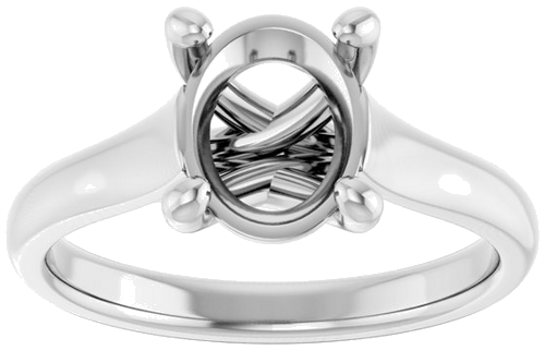 Sužadėtuvių Žiedas „Solitaire“ 585 Baltojo Aukso Oval 9mm x 7mm (3)