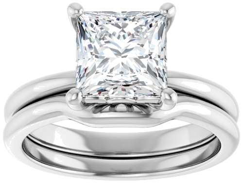 Sužadėtuvių Žiedas „Solitaire“ 585 Baltojo Aukso Square 7mm (8)