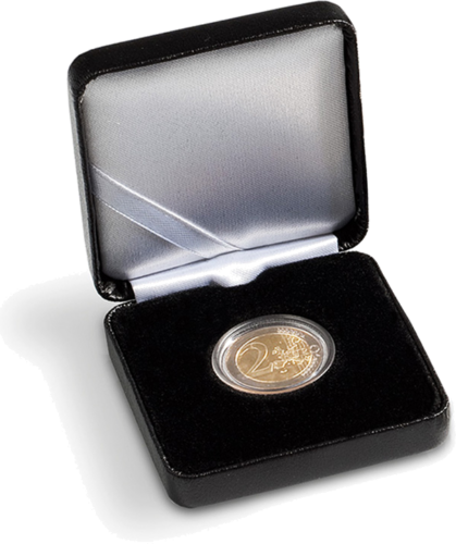 Box for 2 euro coin in capsule Nobile Black (2)