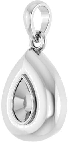Sterling Silver 5x3 mm Pear Bezel-Set Puffy Pendant Mounting (2)
