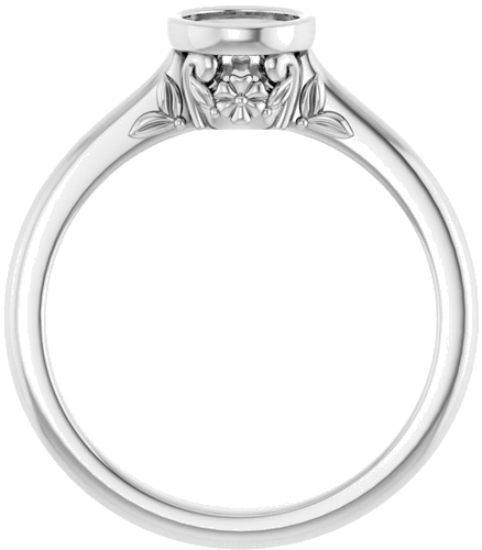 Sužadėtuvių Žiedas „Bezel-Set“ 585 Baltojo Aukso Round 5.2mm (2)