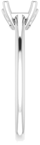 14K White 6.5 mm Round Hidden Fleur De Lis Solitaire Engagement Ring Mounting (4)