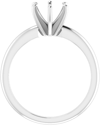 14K White  7 mm Round Solitaire Engagement Ring Mounting (2)
