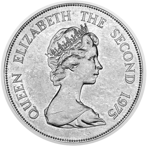 25 Rupijos Mėlynasis kregždėdrugis 1975 Mauricijus sidabrinė moneta (2)