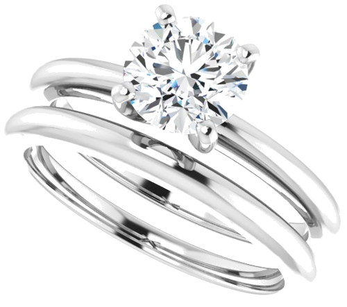 Platinum  6.5 mm Round Solitaire Engagement Ring Mounting (10)