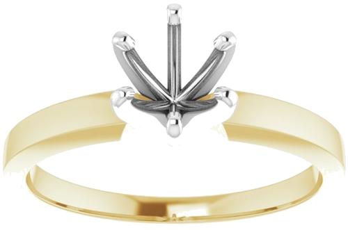 14K Yellow   White 5.7-6 mm Round 6-Prong Solitaire Engagement Ring Mounting (3)