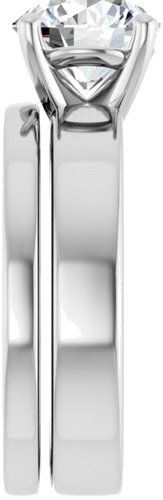 Sužadėtuvių Žiedas „Solitaire“ 585 Baltojo Aukso Round 8mm (9)