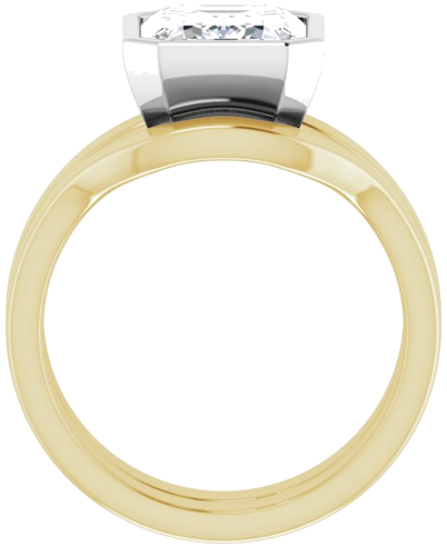 14K Yellow White 10x8 mm Emerald Solitaire Engagement Ring Mounting (7)