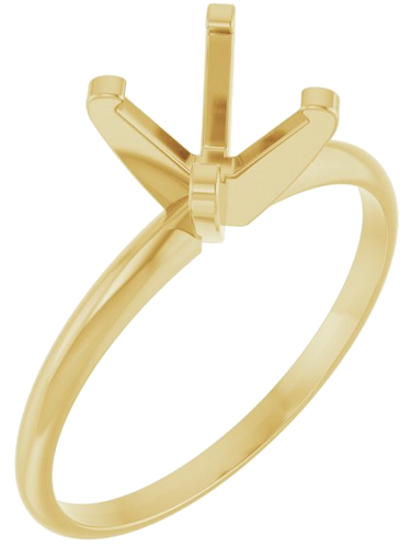 14K Yellow 7 mm Round Ultra-Lightweight Solitaire Engagement Ring Mounting (1)
