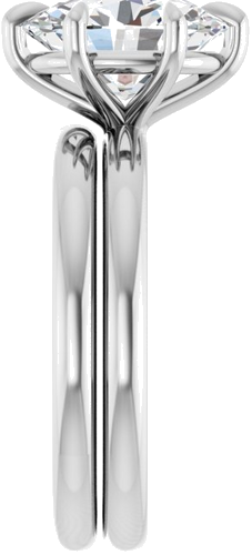 14K White 10x8 mm Oval Solitaire Engagement Ring Mounting (9)