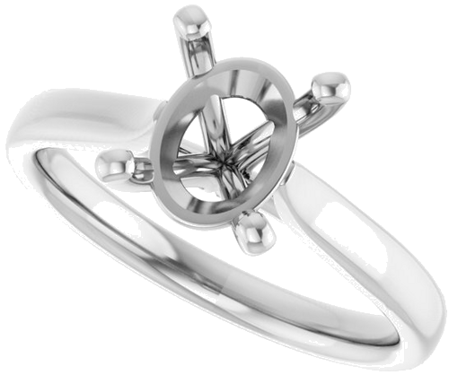 Platinum 9x7 mm Oval Engagement Ring Mounting (5)