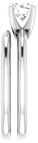 Sužadėtuvių Žiedas „Solitaire“ 585 Baltojo Aukso Round 5.8mm (9)