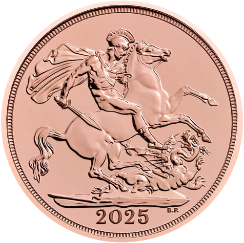 Puse suverēna Čārlzs III 2025 zelta monēta (2)