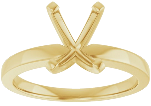 14K Yellow 8x6 mm Emerald Solitaire Engagement Ring Mounting (3)