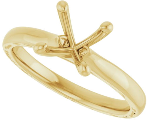 Sužadėtuvių Žiedas „Solitaire“ 585 Geltonojo Aukso Round 7.4mm (5)