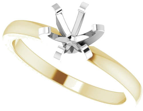 Sužadėtuvių Žiedas „Solitaire“ 585 Baltojo Ir Geltonojo Aukso Round 5.8mm (5)