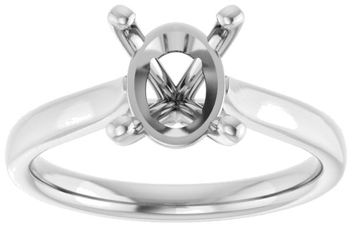 Sužadėtuvių Žiedas „Solitaire“ 950 Platinos Oval 9mm x 7mm (3)