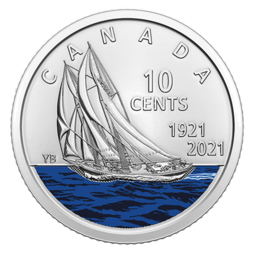 2021 Канада 100 лет шхуне Bluenose набор долларов BU (5)