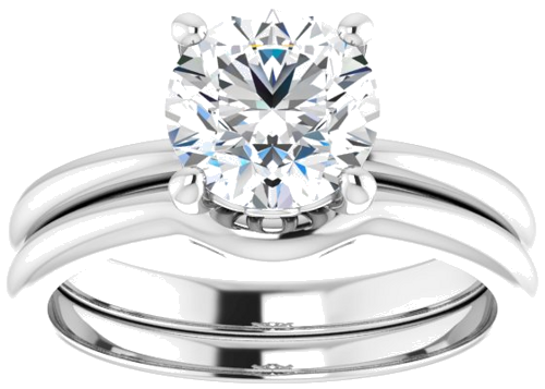 14K White 7.4 mm Round Solitaire Engagement Ring Mounting (8)