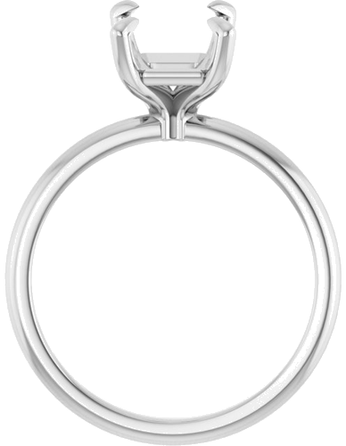 Platinum  9x7 mm Emerald Solitaire Engagement Ring Mounting (2)