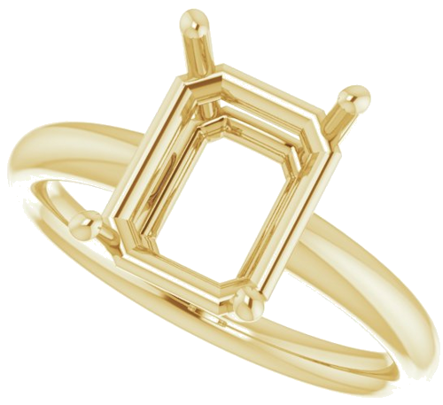 14K Yellow 10x8 mm Emerald Engagement Ring Mounting (5)