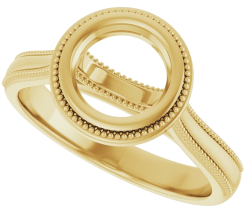 Sužadėtuvių Žiedas „Solitaire“ 585 Geltonojo Aukso Round 7mm (5)