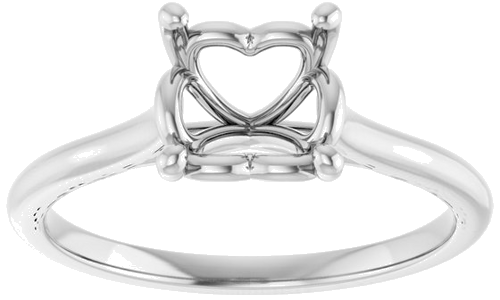 14K White  5.5 mm Square Solitaire Engagement Ring Mounting (3)