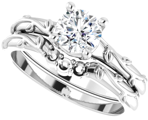 14K White 5.8 mm Round Solitaire Engagement Ring Mounting (9)