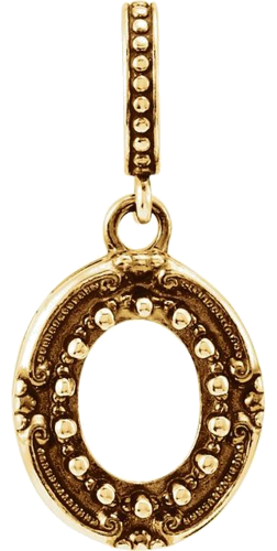 Pakabukas „Vintage-Inpired“ 585 Geltonojo Aukso Oval 9mm x 7mm (1)