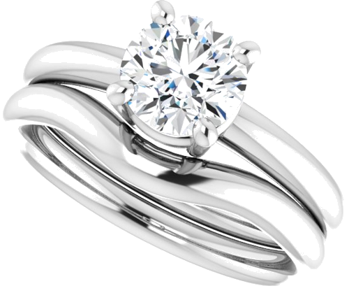 Sužadėtuvių Žiedas „Solitaire“ 585 Baltojo Aukso Round 6.5mm (10)