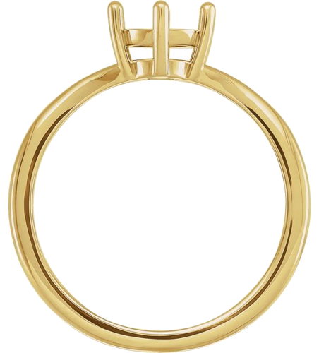 Sužadėtuvių Žiedas „Rose-Cut“ 585 Geltonojo Aukso Round 6.5mm (8)